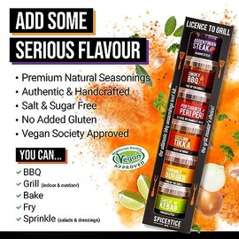 SPICE 'N' TICE SPICENTICE - The Ultimate Spice, Seasoning & Marinade BBQ Rub Grill Gift Set - 100% Natural - Salt & Sugar Free - Delicious Food Cooking Gift
