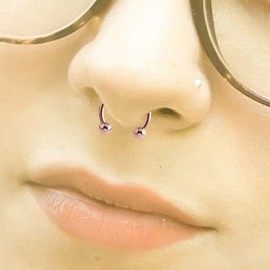 eeddoo Piercing Horseshoe Septum Rose Gold Stainless Steel, Thickness: 1.2 mm | Diameter: 7 mm, metallic