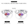 Iefil Sterling Silver Rings, Wedding Rings for Women, Birthstone Rings