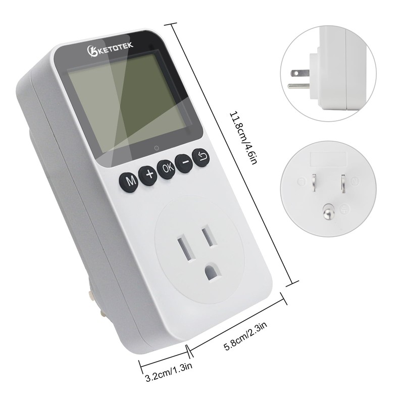 KETOTEK KTTS02 Digital Timer Outlet Plug in Timer Switch Socket