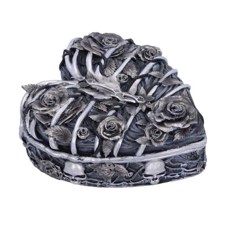 Nemesis Now Caged Heart Box, Silver, 10.5cm