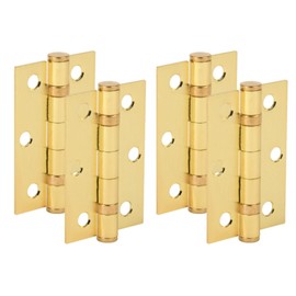 HANDLEZONE® Door Hinges 2 Pairs 76mm / 3 inch Ball Bearing, with Screws - Satin Brass