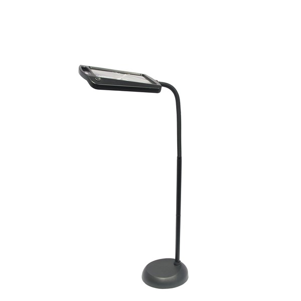 daylight24 402039-04 Full Page 8 x 10 Inch Magnifier LED Illuminated Floor Lamp, Black