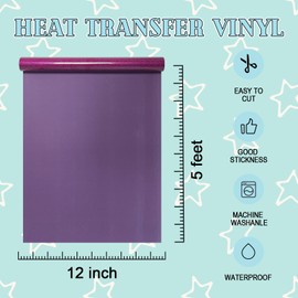 MEVOREW Glitter Puff Vinyl Heat Transfer 3D - Puff HTV Vinyl 12" x 5Ft Glitter Heat Transfer Vinyl for T-Shirt Clothes Compatible with Cricut Air or Maker (Rose Red, 12" x5Ft)