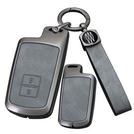 ontto Zinc Alloy Car Key Case Cover fit for Toyota Corolla Camry RAV4 Highlander Auris CHR Avalon Land Cruiser LC FJ Smart Key Holder case Shell Keychain Keyring car Styling Accessories 2 Buttons D1