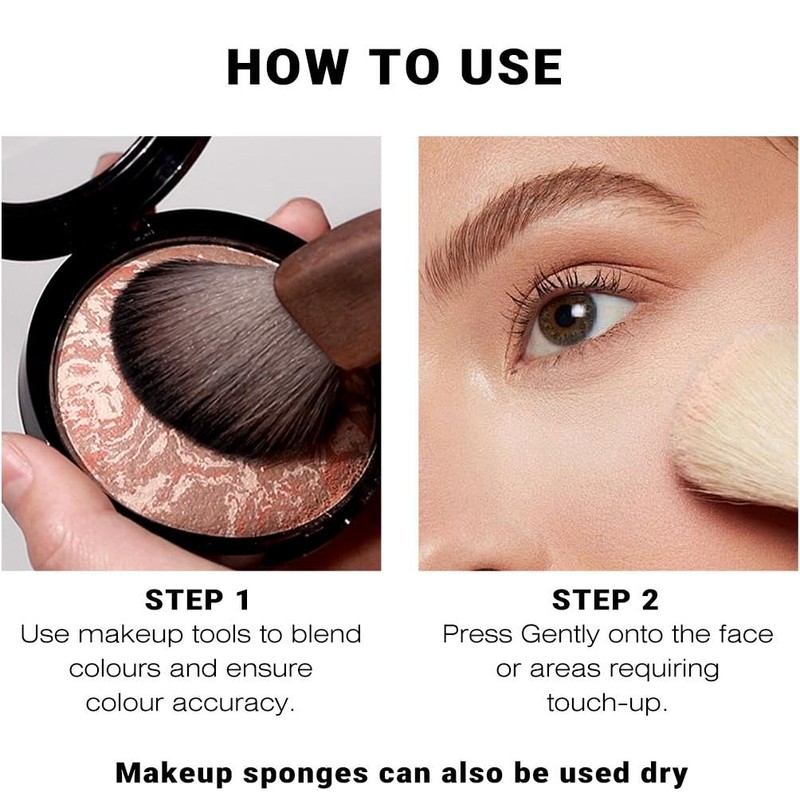 YOUNG VISION Pressed Powder Foundation Makeup, Baked Color & Color