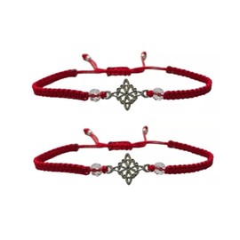 Pulsera Tejida Nudo De Bruja Hilo Protección Buena Suerte (3 pulseras negras)