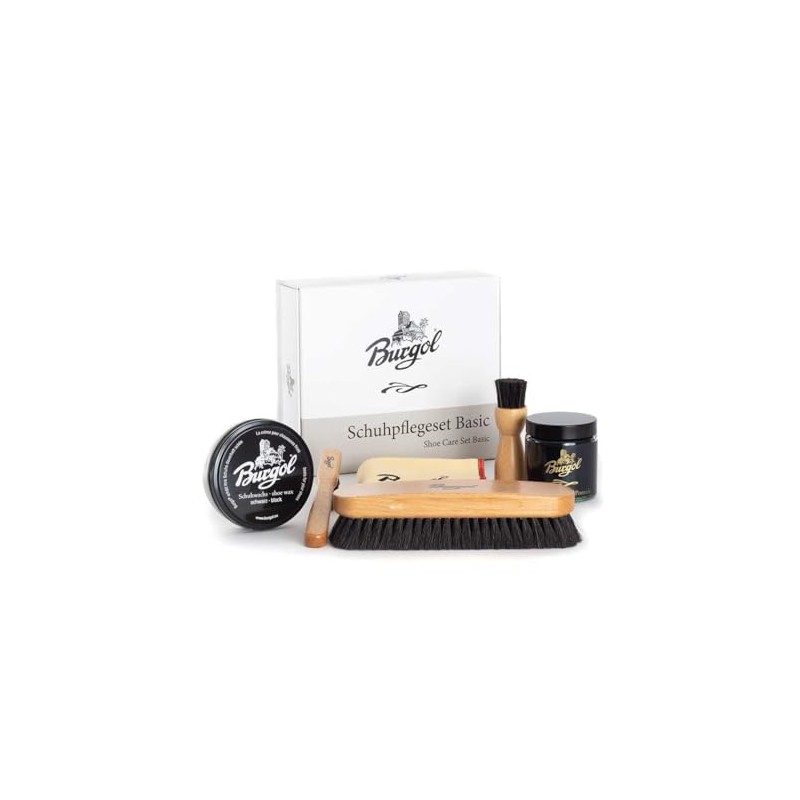 Burgol Basic Shoe Care Set with Shoe Pomade, Shoe Wax,