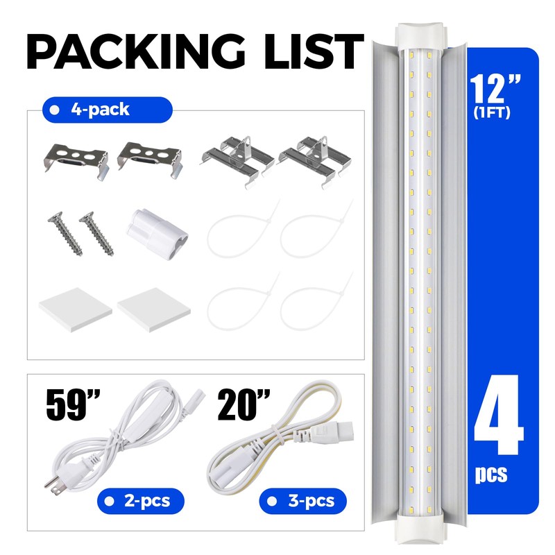Barrina T8 Grow Lights for Indoor Plants, 5000K White Full