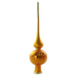 HolidayGiftShops Zlata Golden Matte Glass Christmas Tree Topper