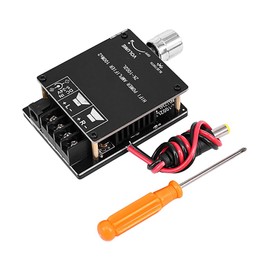 FONGKNOX BT 5.0 Mini HIFI Power Amplifier 100W 5~24V Bluetooth 2.0 Dual-channel Stereo Sound Module DIY Sound System Kit High Efficient Heat Dissipation 470uF Green Gold Capacitor ZK-1002L