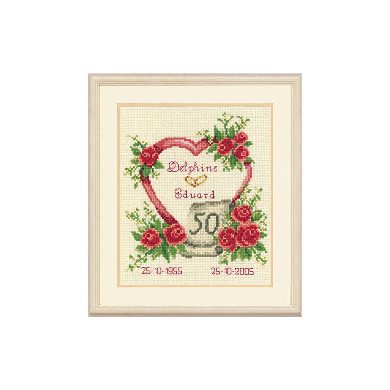 Vervaco Anniversary Counted Cross Stitch Kit, Multi-Colour