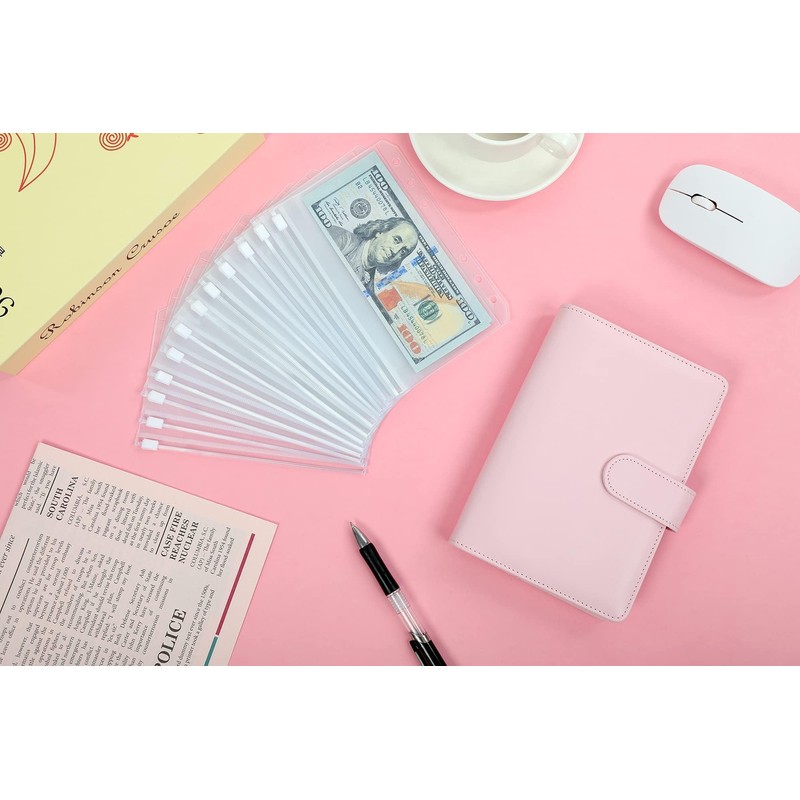 SKYDUE Budget Binder, Money Saving Binder with Zipper Envelopes, Cash
