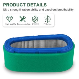 2 PC 36356 36357 Air Filter Replacement for Tecumseh OHV110 OHV115 OHV120 OHV125 OHV130 OHV140 OHV150 OHV155 OHV16 OHV165 OHV17 OHV175 Replaces 6 40065A through 13Hp 13.5Hp 14HP 15HP Motor