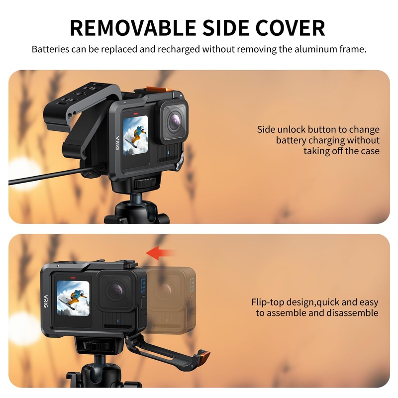 VRIG Aluminum Frame Case for Gopro 13 12 11 10