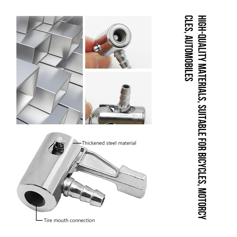 2-Pack 1/4" Lock On All Metal Air Chuck, Portable Mini