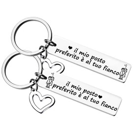 LKJHGF Insieme Couple Keyring Gift for Mother Girlfriend Girlfriend Romantic Lover Keyring Jewellery Gift for Valentine's Day, Silver / black