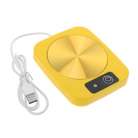 SHOWERORO Constant Temperature Tea Warmer Cup with USB Heating Coaster Portable Lightweight Beverage Warmer for Desk Office Travel Easy to Clean Creative Lemon Yellow