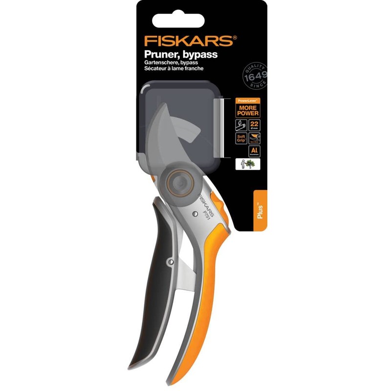 Fiskars PowerLever 1057172 Bypass Secateurs for Fresh Branches and Branches,