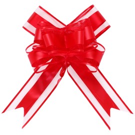 sxvblly Pull Bows for Gift Wrapping 10 PCS Red Gift Bows 6 Inch Large Bows for Wedding Basket Birthday Party Gift Boxes and Flower Decorations