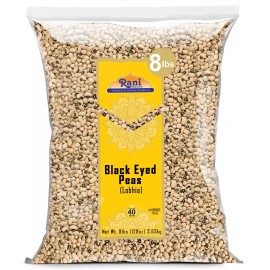 Rani Black Eyed Peas, Dried Cowpeas (Lobhia) 128oz (8lbs) 3.63kg Bulk