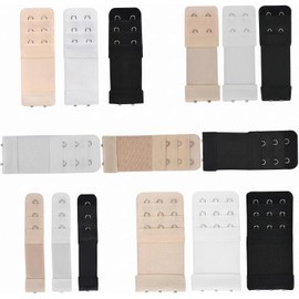 15Pcs Extensor de Brasier para Mujer,Correas de Gancho de Extensión Elásticas para Bra, Sujetador Extensión de Tirantes Extensiones elásticas para Mujer,Accesorios de Sujetador,Blanco/Negro/Tono Piel