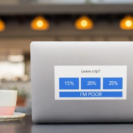 Leave A Tip - Cool Funny Accessories Gifts Pranks for Adults Teens Kids. Laptop, Water Bottle, Truck Car Bumper, PC, Backpack, Locker, Room Decor, Books, Luggage. Put This Sticker on All Your Stuff!