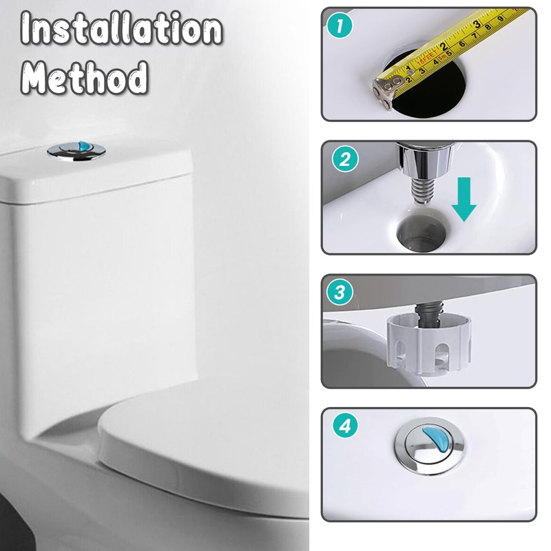 2pcs Toilet Flush Button – Round Head Push Button for