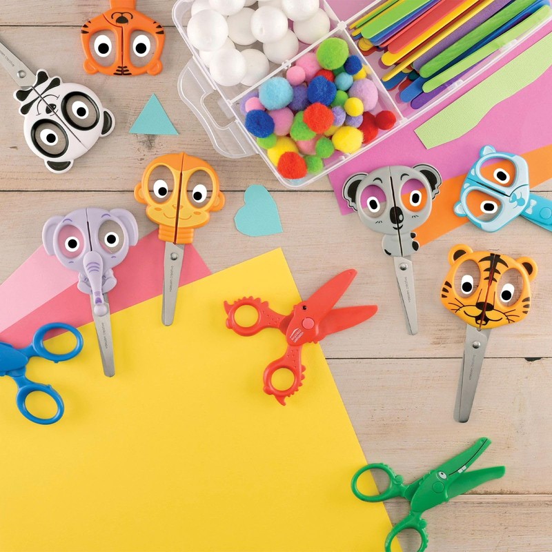 Vaessen Creative Set di Forbici per Bambini Granchio, Balena, Coccodrillo
