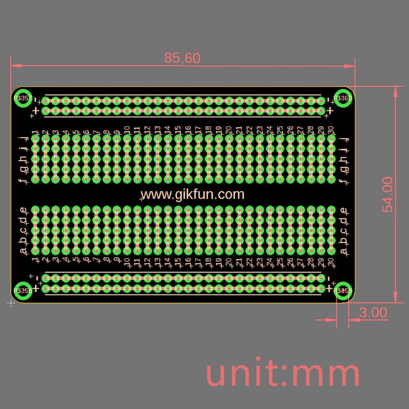Gikfun 3PCS Solder-able Breadboard Gold Plated Proto Board PCB -