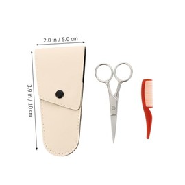 3pc Stainless Steel Eyebrow Trimmer Kit with Comb Set Mens Grooming Nose Hair Trimming Scissors Beard Mustache Trimmer Kit