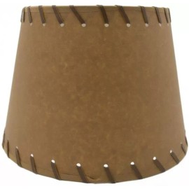 Kraft Parchment Stitched Trim 12 Inch Slip Uno Lamp Shade