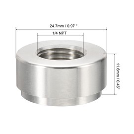 MECCANIXITY Weld on Fitting Bung 1/4NPT Female Aluminium Alloy Pipe Thread Connector Silver Tone 2pcs