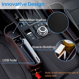 Kalevel Car Seat Gap Organizer Front Car Seat Gap Filler Organizer with Cup Holder Right Side (Brown)