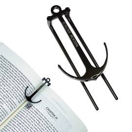 Anchor Page Holder for Hands Free Reading Bookmark Book Opener Reader Gift Metal Portable Music Recipe Book Hardcovers Paperbacks Magazines Clip Accessories, Black