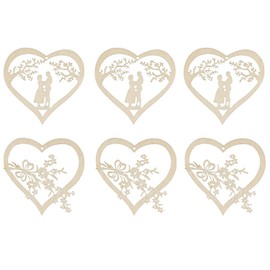 WEIGLA - Wooden Tree Decorations Original Ore Mountains I 6-Piece Tree Decoration Set Heart Motif I Beautiful Craft and Gift Idea for Young and Old I Gift Tag