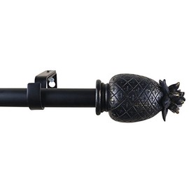 Urbanest 1-inch Diameter Pineapple Adjustable Single Drapery Curtain Rod, 48-inch to 84-inch, Burnt Gold