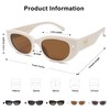 SOJOS Retro Trendy Rectangle Polarized Sunglasses Y2K Narrow Sunnies SJ2266,(White)