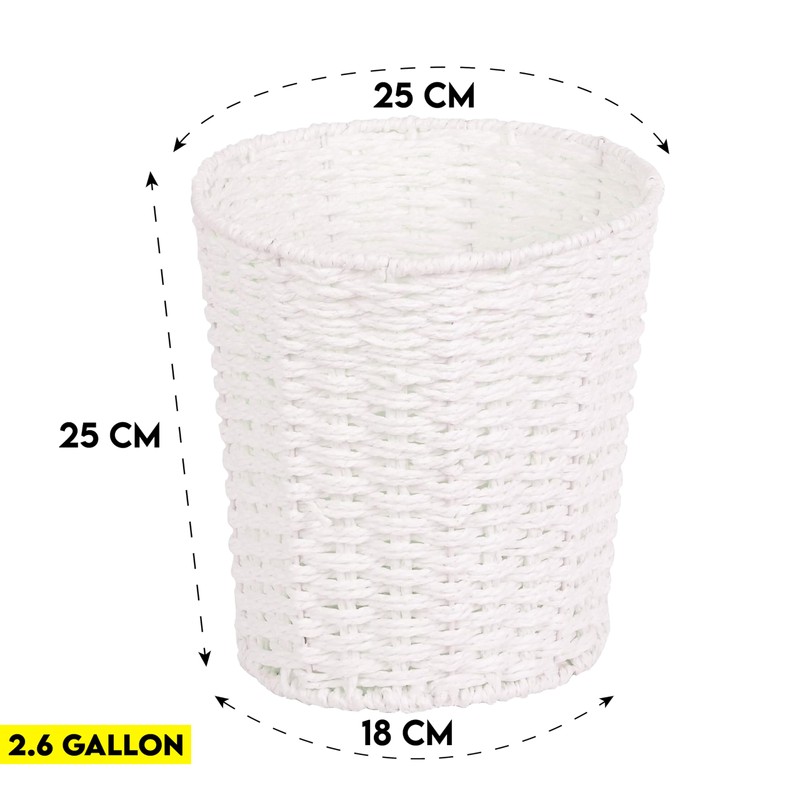 Zuvo Round Wicker Waste Paper Bin and Basket- Rubbish Basket