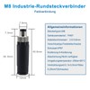 Lonlonty M8 4-Pin Male Plug, Aviation Plug Round Connector Plug