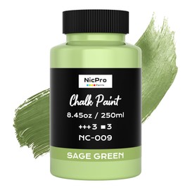Nicpro All-in-One Sage Green Chalk Paint for Furniture, 8.45 oz (250ml) Matte Finish Chalk Paint, Built-In Primer & Top Coat Milk Paint, Non-Toxic Furniture Paint for Wood, Metal, Home Decor