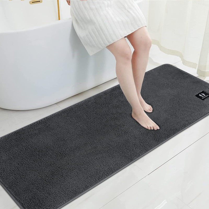 RTBQJ-AT Dark Grey Bath Mat Non Slip Extra Large Bath