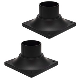 LIT-PaTH Base de montaje de poste para exteriores, base de montaje en muelle, paquete de 2, color negro