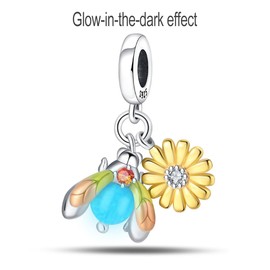 HappyStar Charms Pendant, 925 Silver for Bracelets, Red Charm Pendants, Beads Charms, Compatible with European Bracelets and Necklaces for Women, Sterling Silver Cubic Zirconia