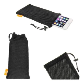 DFV mobile - Nylon Mesh Pouch Bag with Chain and Loop Closure für UMIDIGI Bison Pro (2021) - Black
