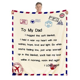 Dad Bed Throw Blankets 130x150cm Dad Gift from Daughter Son Father Papa Daddy Gift Dad Blankets And Throws Dad Birthday Gift I Love You Gift (DAD-1)