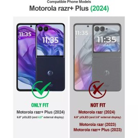 For Moto Razr Plus 2024 Case Poetic with Kickstand Shockproof Cover Gun Metal