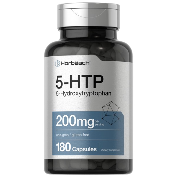 Horbäach 5HTP 200mg Supplement | 180 Capsules | 5 Hydroxytryptophan