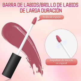 SINYI Lápiz Labial Hidratante con Acabado Brillante，Lápiz Labial Líquido De 3 Colores,Brillo Labial A Prueba De Agua, Altamente Pigmentado, De Larga Duración De 24 Horas Y No Pegajoso (5)