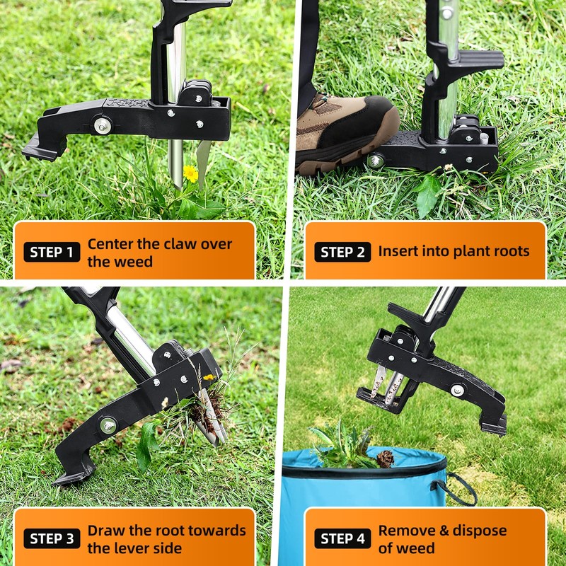 Weed Puller Tool, Heavy Duty Stand Up Weed Puller with